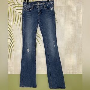 Bebe Distressed Flared  jeans size 27